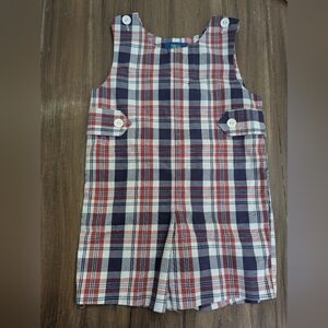 Cotton Blu Boys Plaid Jon Jon Size 24 M